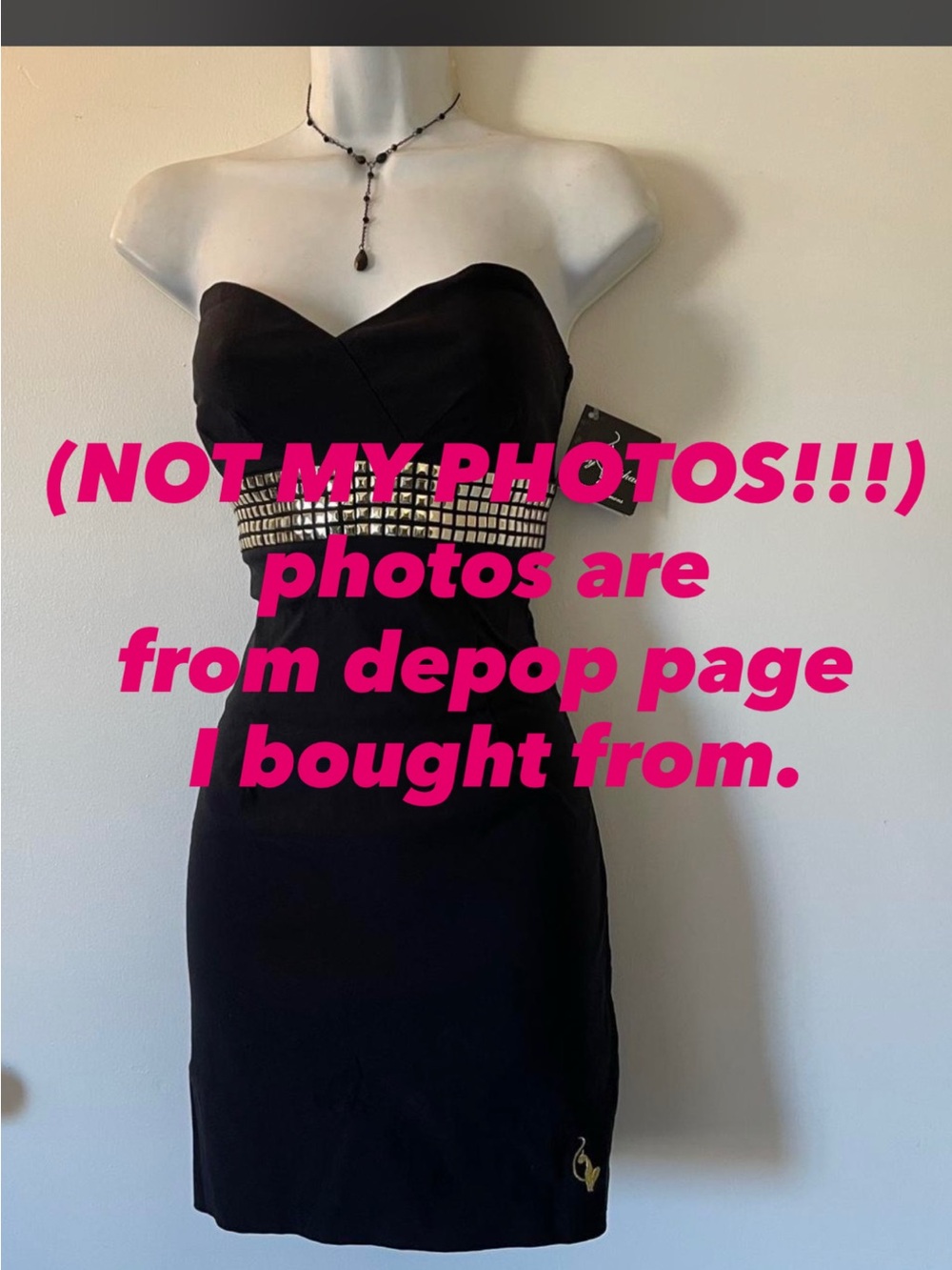 Baby Phat Black Strapless Cocktail Dress with Studded Waist